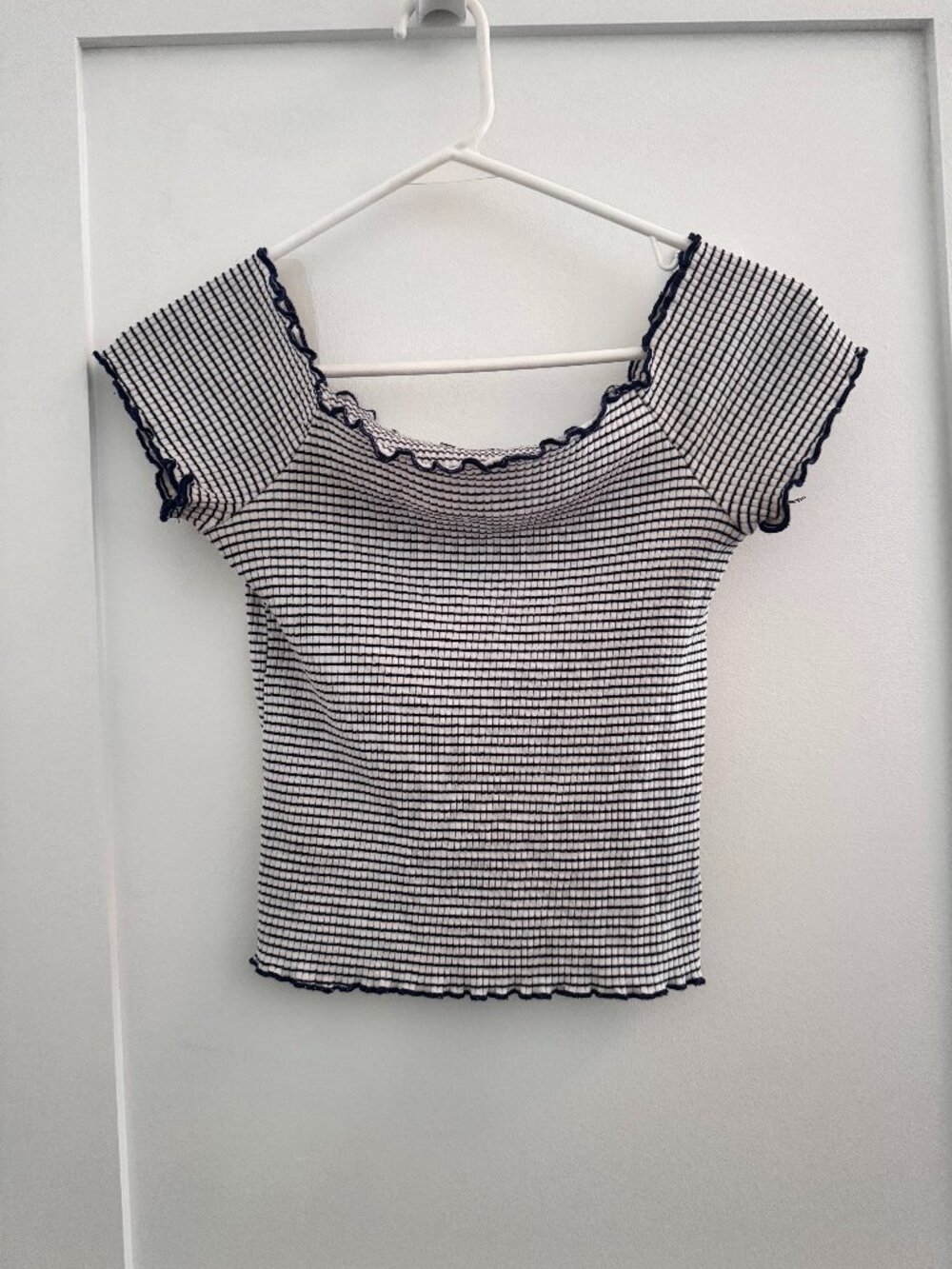Zara TraFaluc Women's Off the Shoulder Striped Crop Top - Size L - Spring 2017
